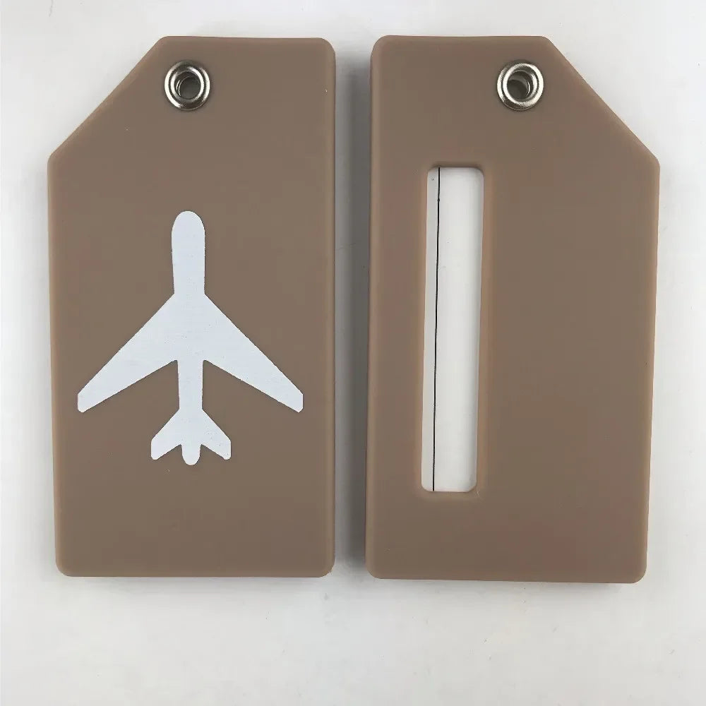 1pcs Silicone Luggage Tags Fashion Solid Color Luggage Tag Baggage Name Tags Suitcase Address Label Holder Travel Accessories
