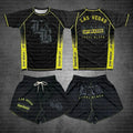 Quick Drying Black V1 LXB AJJ Rash Guard Gym Set Levelxblack RANKED V2 NIVEL NEGRO Jersey T-shirt and Shorts Combo for Fitness