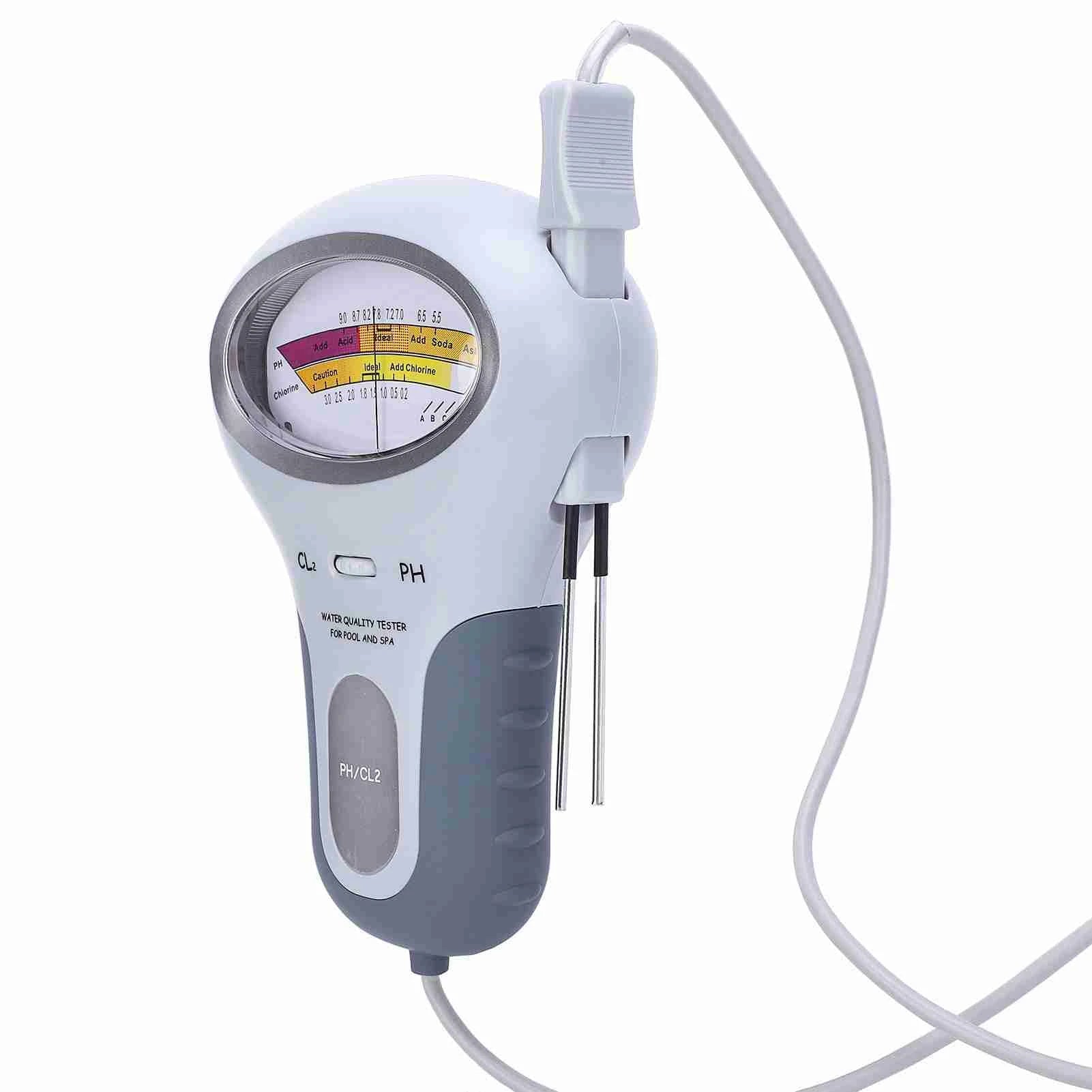 Chlorine Tester Chlorine PH Tester For Swimming Pool Spa PC‑102 Water Quality Analyzer With Probe Water Quality Analyzer