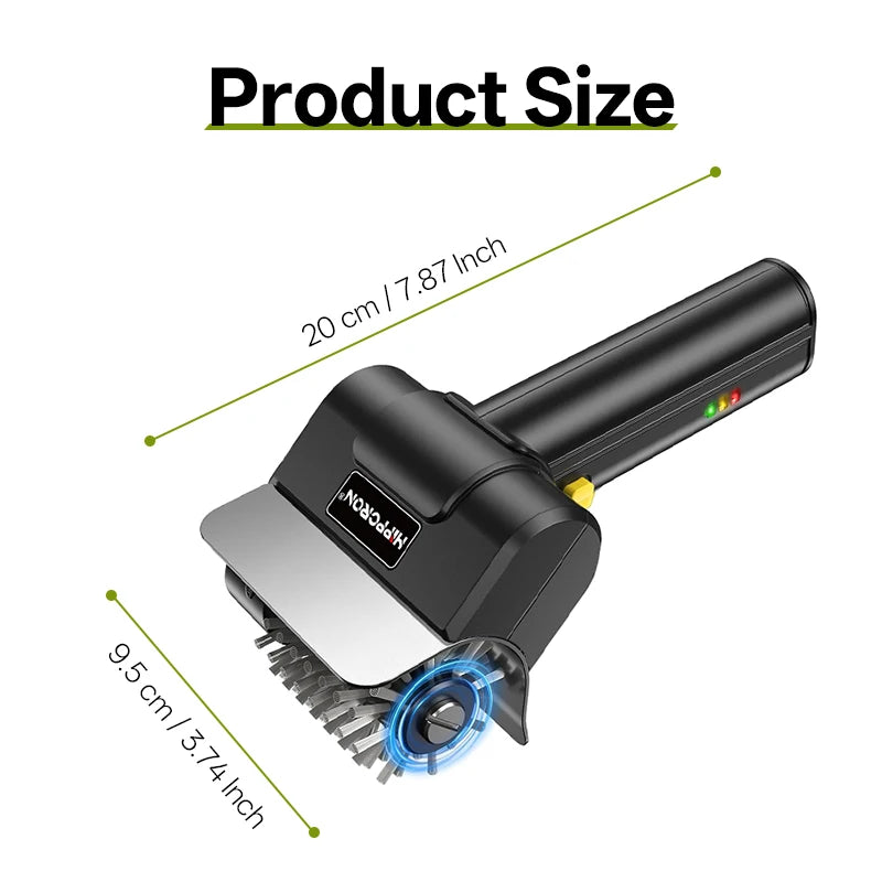 Hippcron Electric Barbecue Grill Cleaning Brush 1100 RPM -304 Stainless Steel for Backyard BBQs Camping Trips Cleaning Tool