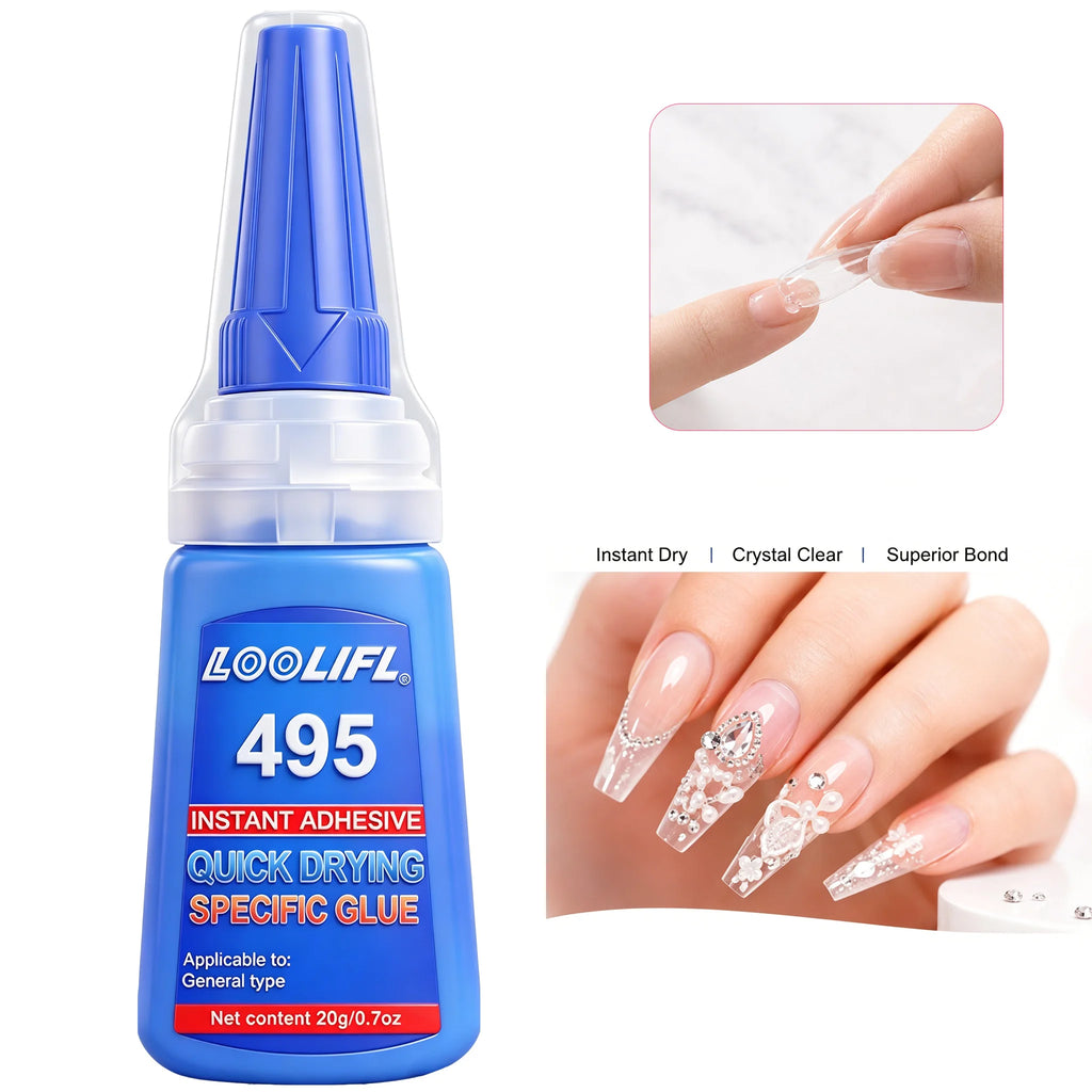 LOOLIFL nail super glue extra strong Fast Drying Nail Rhinestone Glue Nail Glue 3D Shaping DIY Decoration Gem Glue Nail Supplies