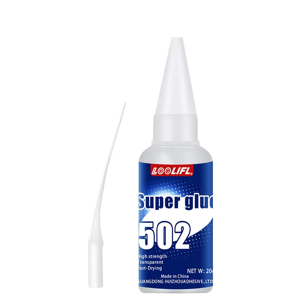 Loolifl 502 Ceramic Plastic Glass Metal Model, All Purpose Superglue for Crafts and Repairs,Clear Instant Cyanoacrylate Adhesive