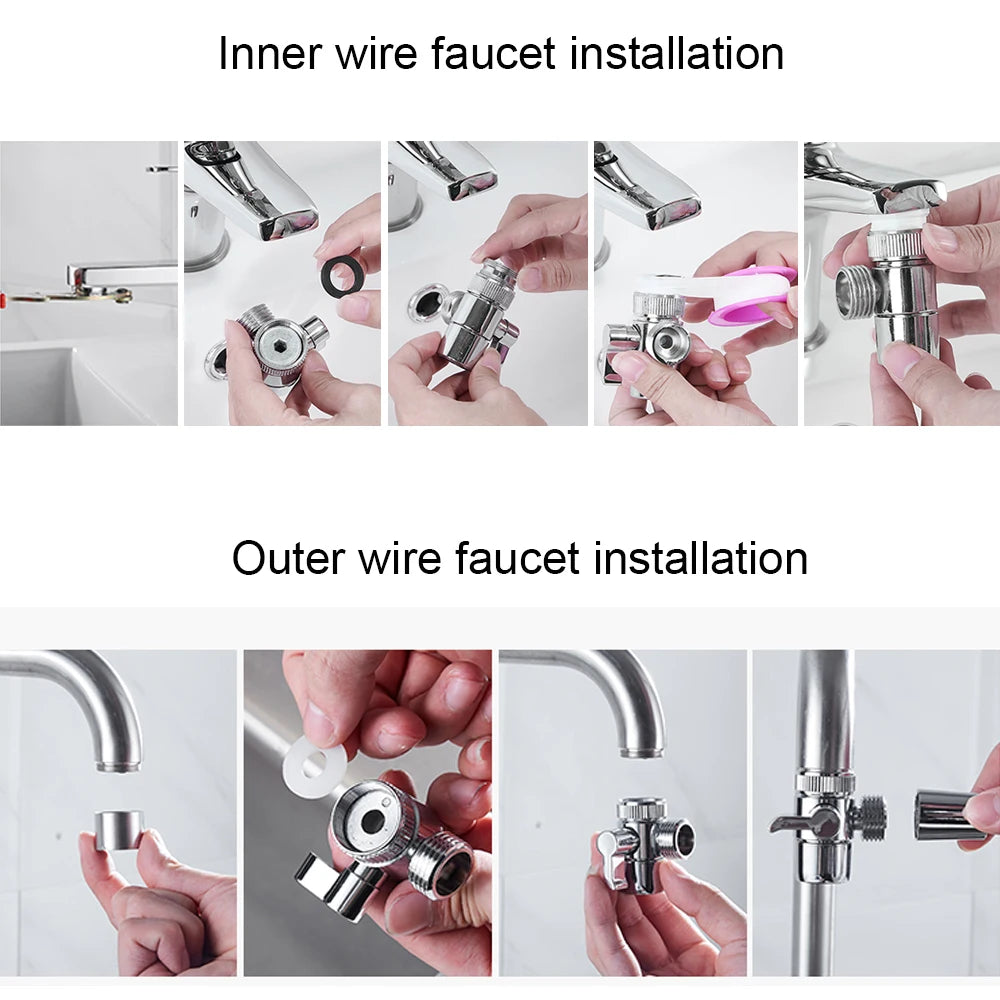 Shower Faucet Set Hose Handheld Shower Head Spray Tap Extender Sprayer Sink Booster Shower Bathroom Hair Washing Artifact Faucet