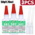 High Capacity Cyanoacrylate Adhesive 502 Super Glue Extra Strong Instant Quick-drying Cyanoacrylate Adhesive Leather Rubber Glass Wood Metal Strong Bond Liquid Glue Tool 1-3 Pieces.