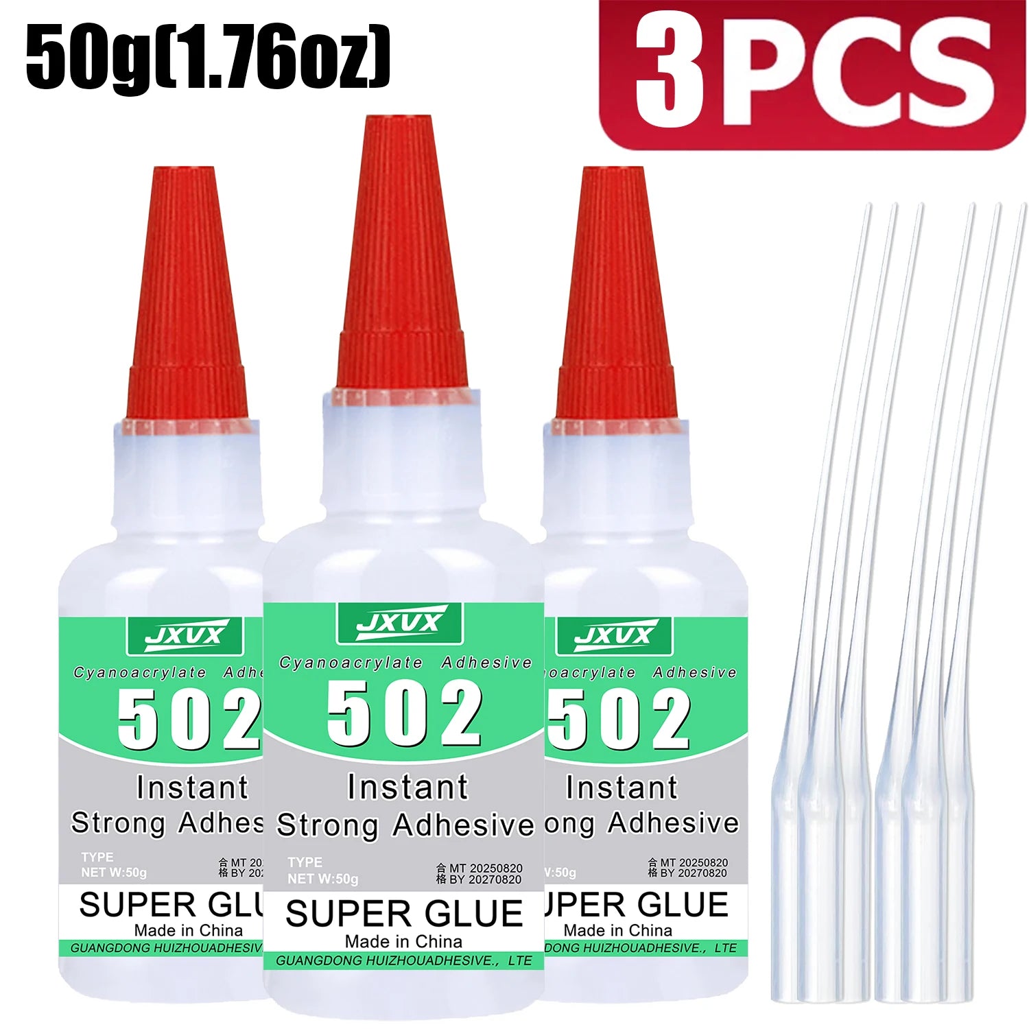 High Capacity Cyanoacrylate Adhesive 502 Super Glue Extra Strong Instant Quick-drying Cyanoacrylate Adhesive Leather Rubber Glass Wood Metal Strong Bond Liquid Glue Tool 1-3 Pieces.
