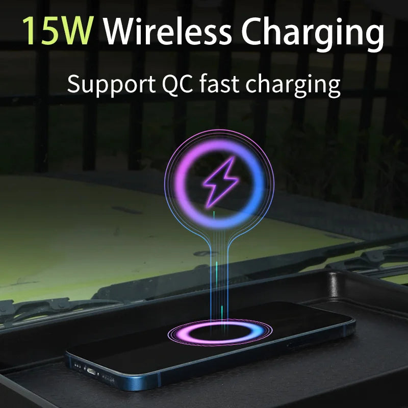 Car Center Console Wireless Charging Organize Tray Dashboard Storage Box for Suzuki Jimny JB64 JB74 Interior Accessories