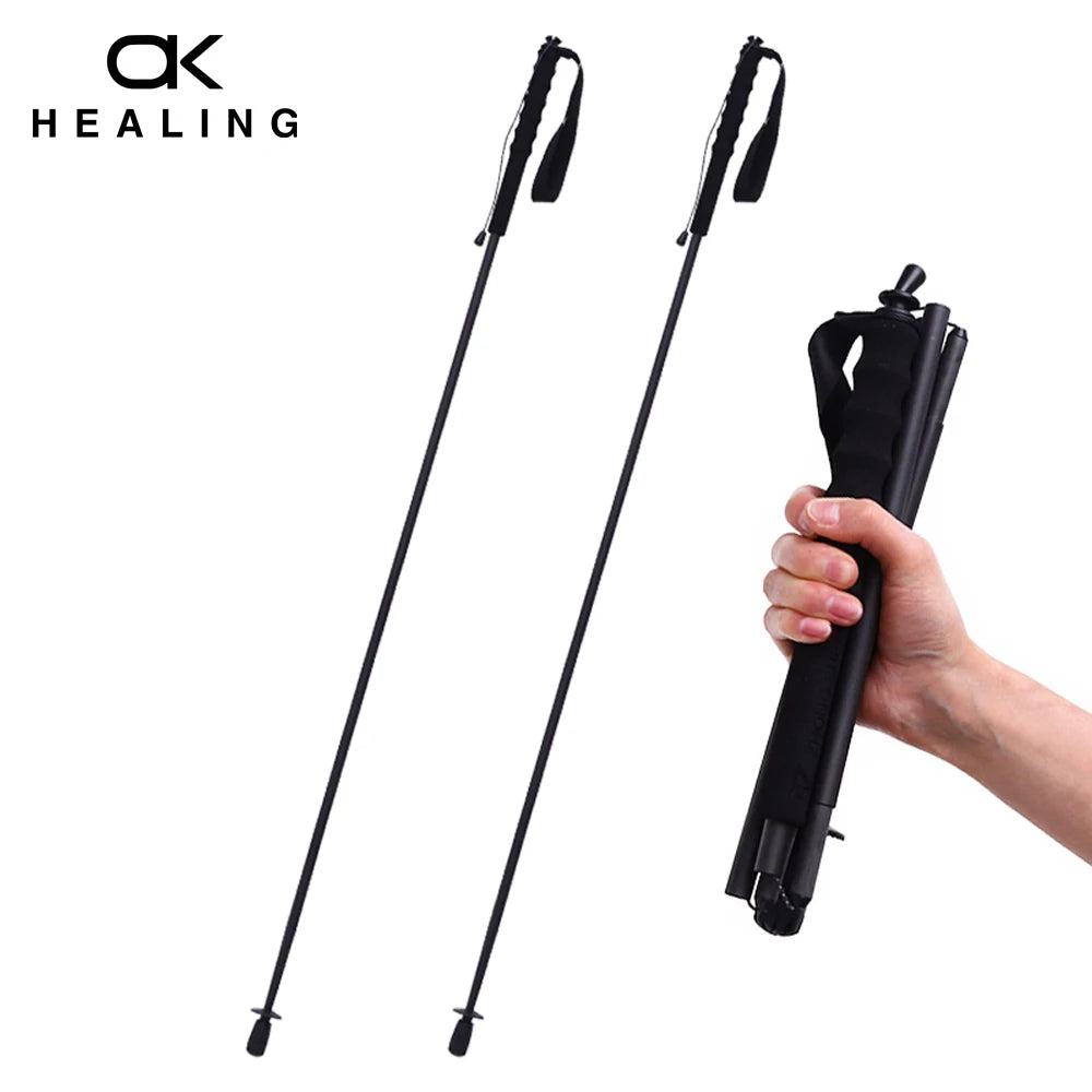 115g Ultra-Lightweight Trekking Poles Foldable 5-Sections Carbon Fiber Hiking Poles Sticks Walking Cane Outdoor Gear Equipment