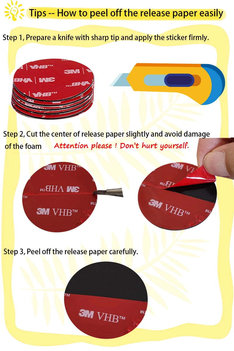3M VHB Self Adhesive Sticker Sticky Pad Mounts Pads for Dash Cam Camera 5952 Double Sided Sticker black color,10~15mm~60mm~82mm