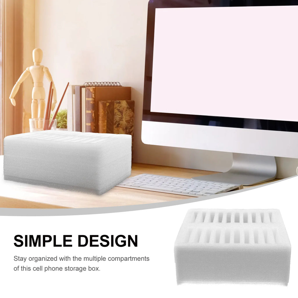 20 Compartment Cell Phone Storage Box for Classroom Teachers Desk Organizer Mobile Phone Holder Secure Smartphone Organizer Box