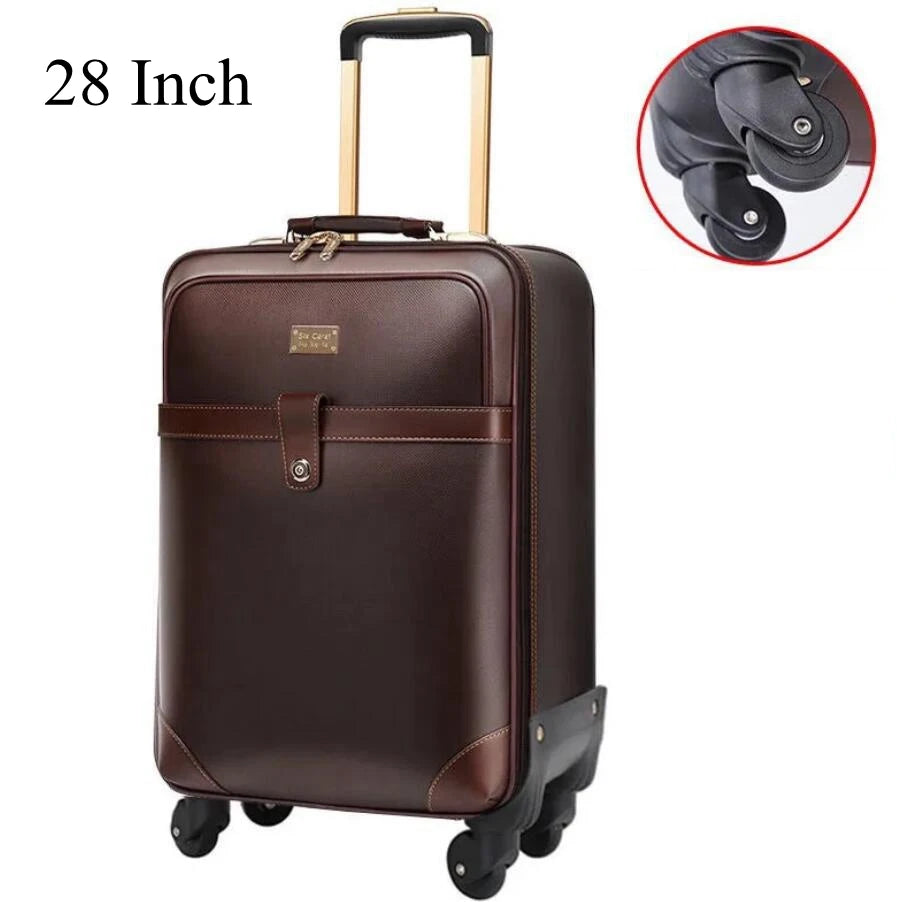 24 Inch Spinner suitcase Travel Rolling Luggage Suitcase Leather Business Spinner Travel Rolling Luggage bag trolley bags wheels