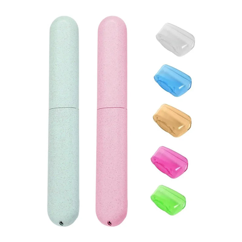 Toothbrush Case Set Portable Toothbrush Head Covers Toothbrush Protective Case Kit for Travel Outdoor Camping Hiking Vacation