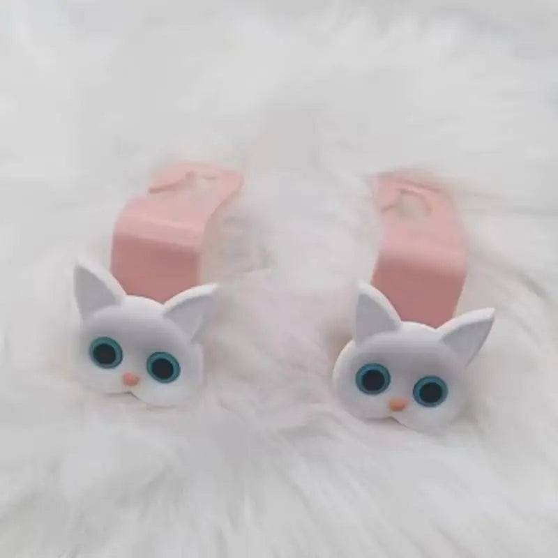 Creative 2pcs Adorable 3D Cartoon Cat Car Seat Headrest Hooks - Universal Vehicle Storage Organizer For Handbags Purses Coats