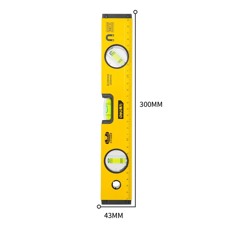 Deli 300-600mm High Precision Magnetic Level Ruler Aluminum Alloy Blister Design Multifunctional Level Measuring Instruments