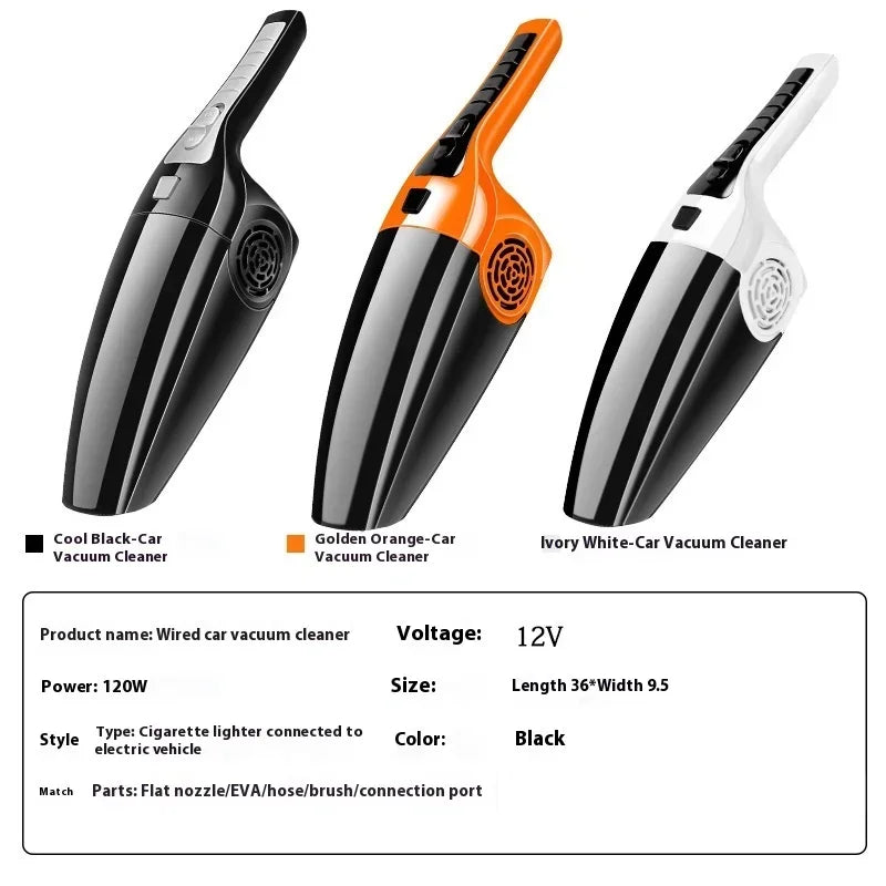 Car vacuum cleaner, car wired 12V, household handheld small car high-power mini vacuum cleaner Accessories
