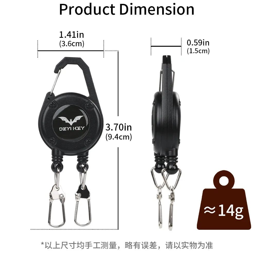 Double Headed Automatic Retractable Keychain Camping Hiking Supplies Anti-theft Elastic Keychain Carabiner Buckles 땡처리 캠핑용품