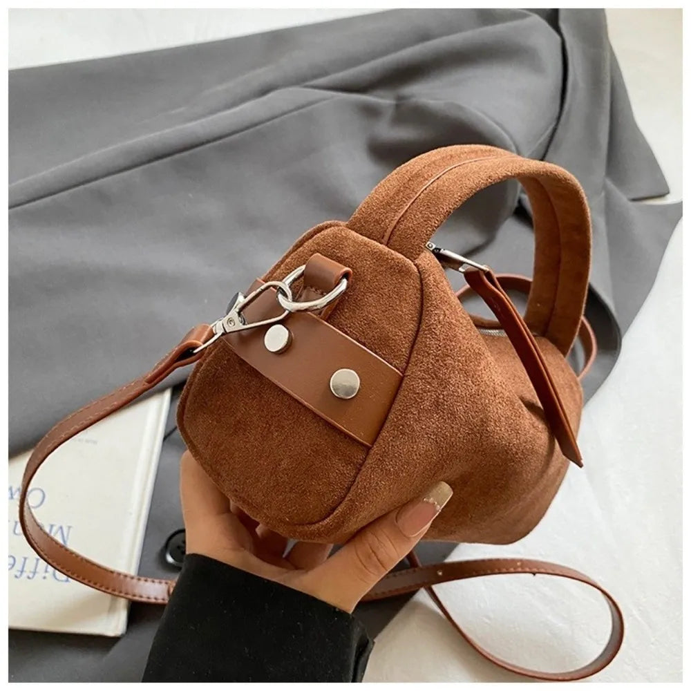 Luxury Mini Size Shoulder Bag Frosted Surface PU Leather Pillow Bag Matte Suede Women's Handbag Daily Use
