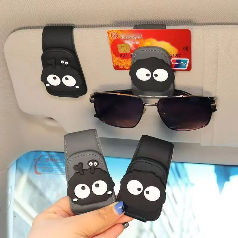 Creative Magnetic Car Glasses Clip Car Visor Storage Rack Multifunctional Car Sunglasses Holder Eye Glasses Case