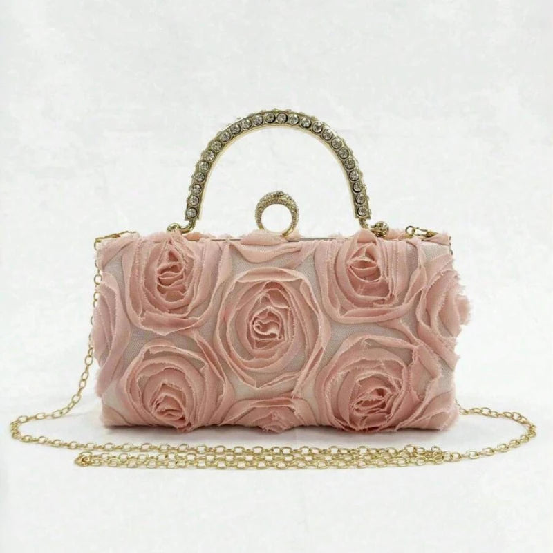 Sweet Flower Tote Evening Bag Dress Shoulder Crossbody Bag Box Bag Perfect For Party, Wedding, Prom, Dinner/Banquet, Matching With Wedding Dress,Formal Dresses, Prom Dress, Birthday Dress ,Perfect Gifts For Women,The Perfect