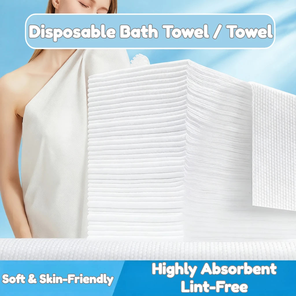 100pcs Thickened Disposable Towels, 11.81x23.62in, Portable Travel Bath Towel for Home, Hotel, Spa, Salon, Foot Massage & More