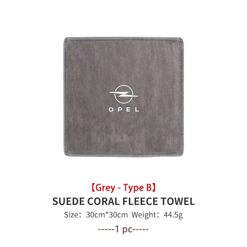 For Opel Car Deer Skin Coral Velvet Wiping Cleaning Absorbent Towel Insignia Corsa Zafira Meriva Mokka Astra H K C D