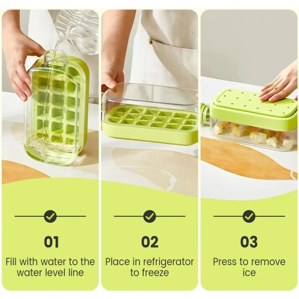 My Crush Cup Ice 2-In-1 Cool Summer Ice Bottle Cup with Straw Touch Free Ice Cube Trays with Lid for Freezer Making Bottle