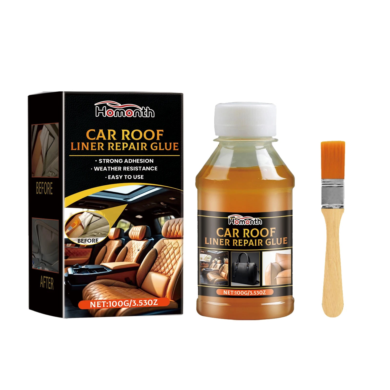 Car Headliner Adhesive Glue High Temperature Resistant Glue for Fabric Foam Fast Drying Strong Bond for Roof Lining Visor 100g