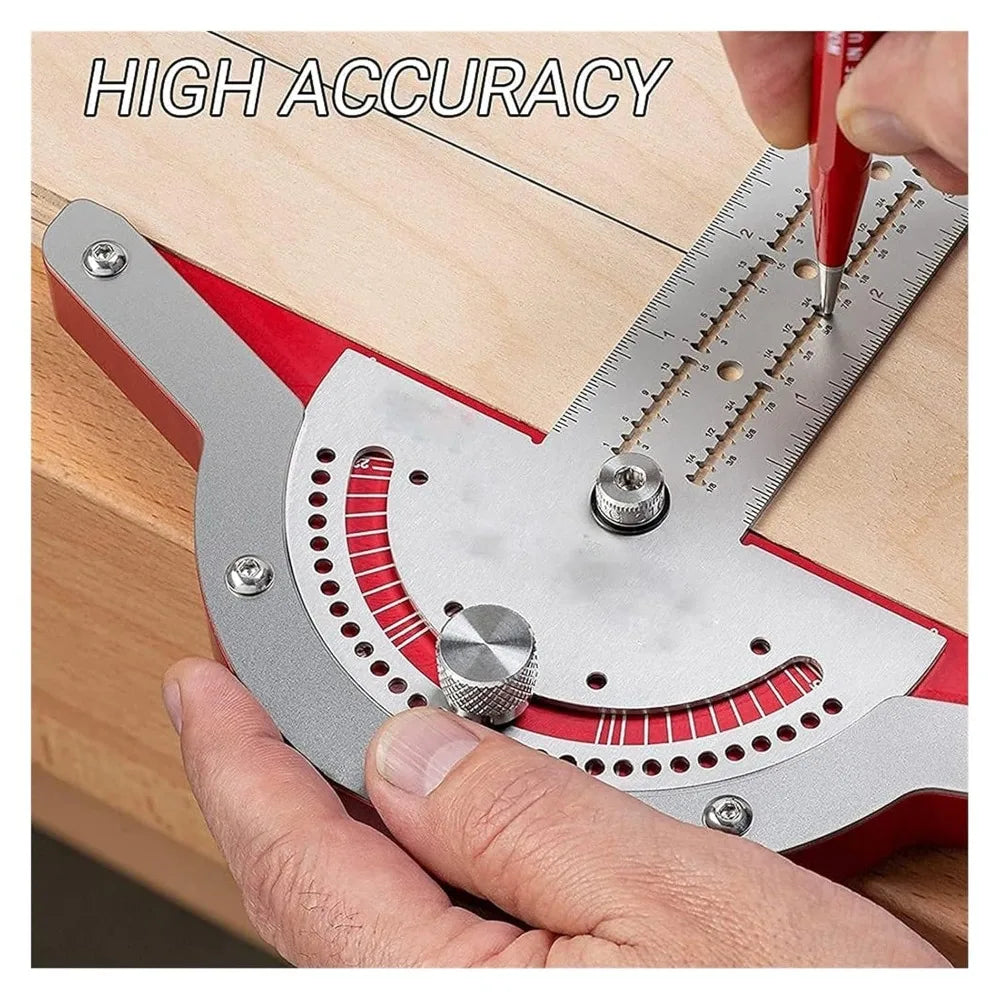 Stainless Steel Protractor Edge Ruler Precision Angle Finder for Woodworkers Carpenter Measuring Tool Professional Best Seller