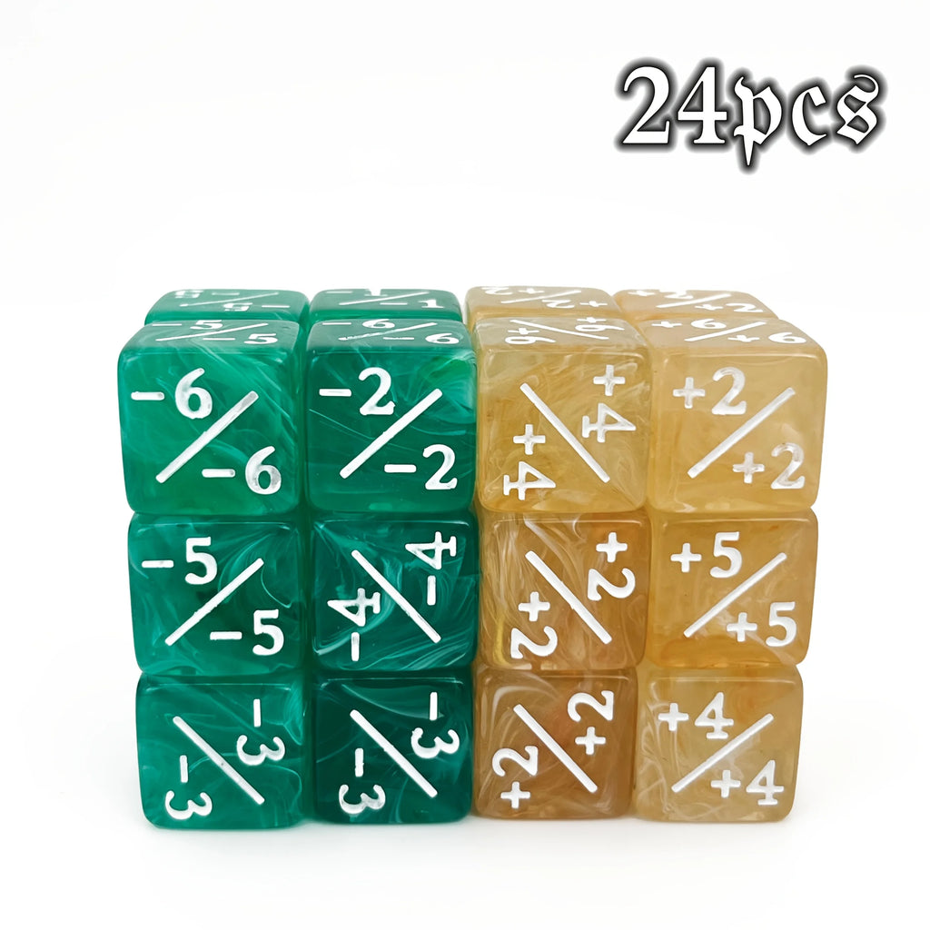 24 Pcs MTG Dice Counter  Life Tokens Negative Plus One Dice Set for MTG, TCG, Card Game Accessories