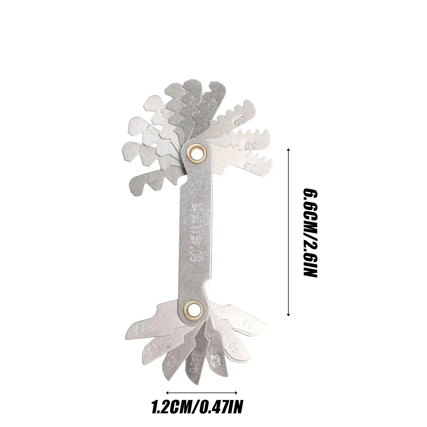 20 Teeth 60 Degree Imperial Thread Ring Gauges Metric Inch Center Measurement Gear Tooth Screw Pitch Gauges Measuring Tools