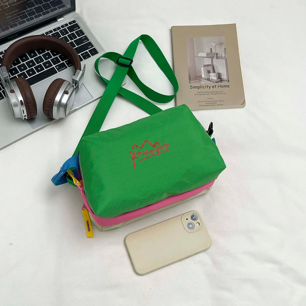 Trendy Personality Dopamine Rainbow Color Diagonal Cross Bag Large Capacity Outdoor Convenient Handheld Travel Makeup Bag