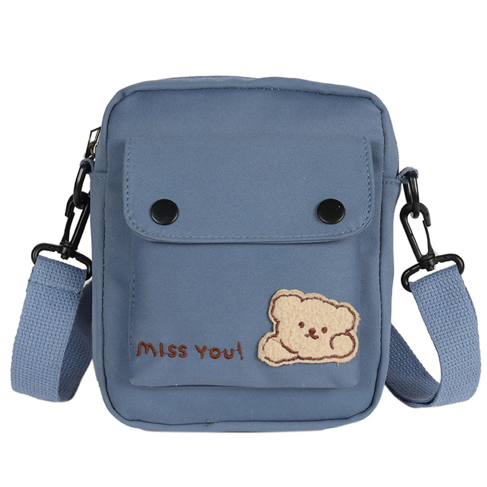 Kawaii Backpack Women'S Cute Versatile Cartoon Bear Canvas Bag College Student Crossbody Bag Backpack Shoulder Bag Purses