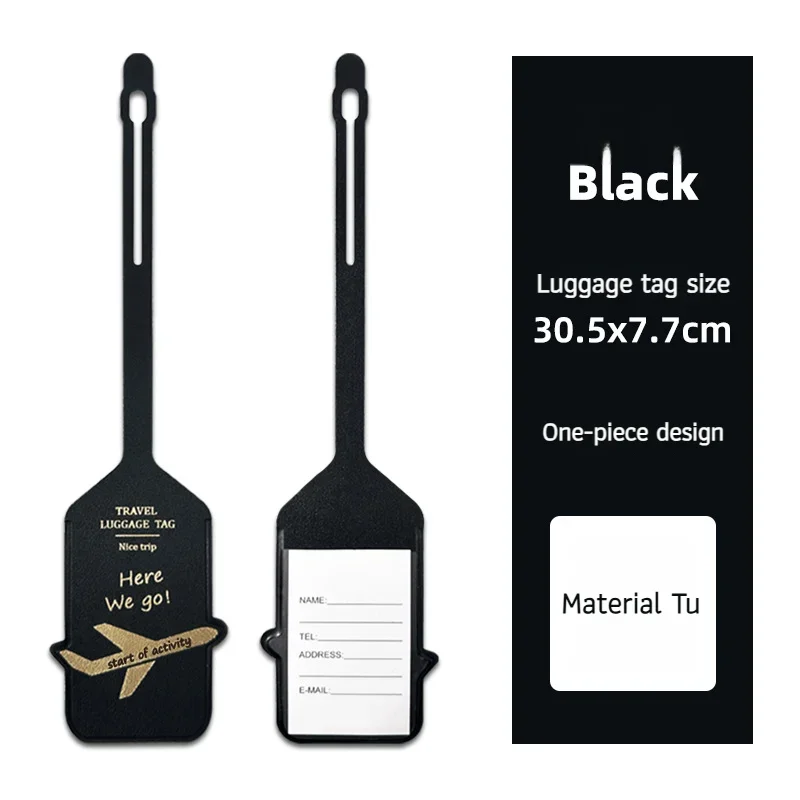Hot Stamping Airplane Luggage Tag - PU Leather Travel Baggage Identifier with Contact Info Card
