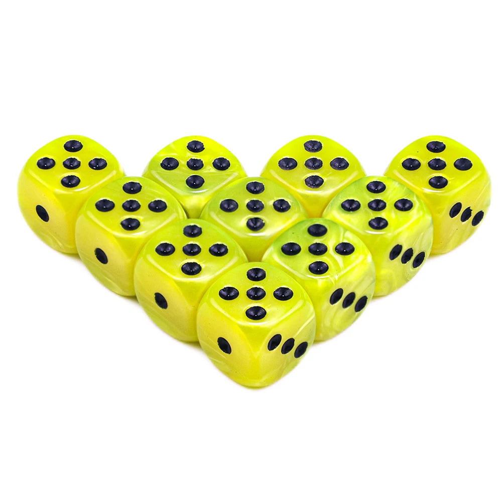 10Pcs Dice D6 16mm Gambling Dice Marble Effect Dots Dice Game Accessories and Gift