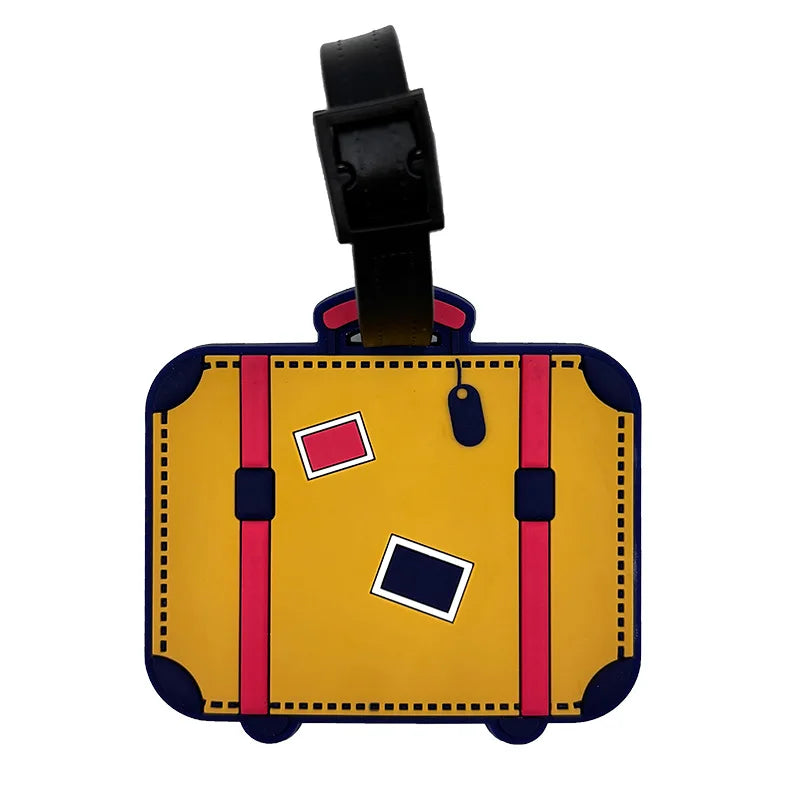 New Creative PVC Luggage Tags Suitcase Tag Cartoon Cute Luggage Tags Checked in Tags Anti Loss Tag Holiday Travel Accessories