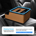 1PC Universal Car Armrest Organizer With 2 Cup Holders & Tissue Box - Back Seat Storage Box For SUV/Sedan Interior Accessories