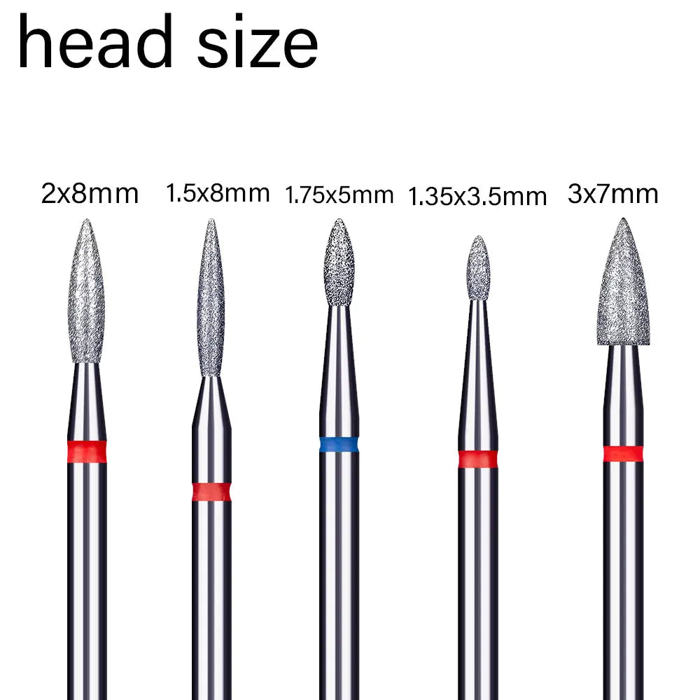 6Pcs/Set Diamond Nail Drill Bit Manicure Burr Cuticle Dead skin Clean Electric Milling Cutters  Manicure Drill Accessory