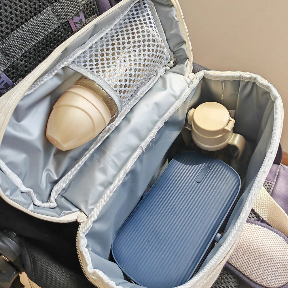 Diaper Bag Stroller Attachable Cute Pattern Multi Pocket Breathable Durable For Mom Daily Stroll Baby Outing Diaper Bag