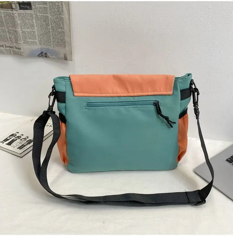 Japanese Simple Men Messenger Bag Korean Bag Student Nylon Waterproof Canvas Bag Tide Shoulder Crossbody Bags for Women Satchel