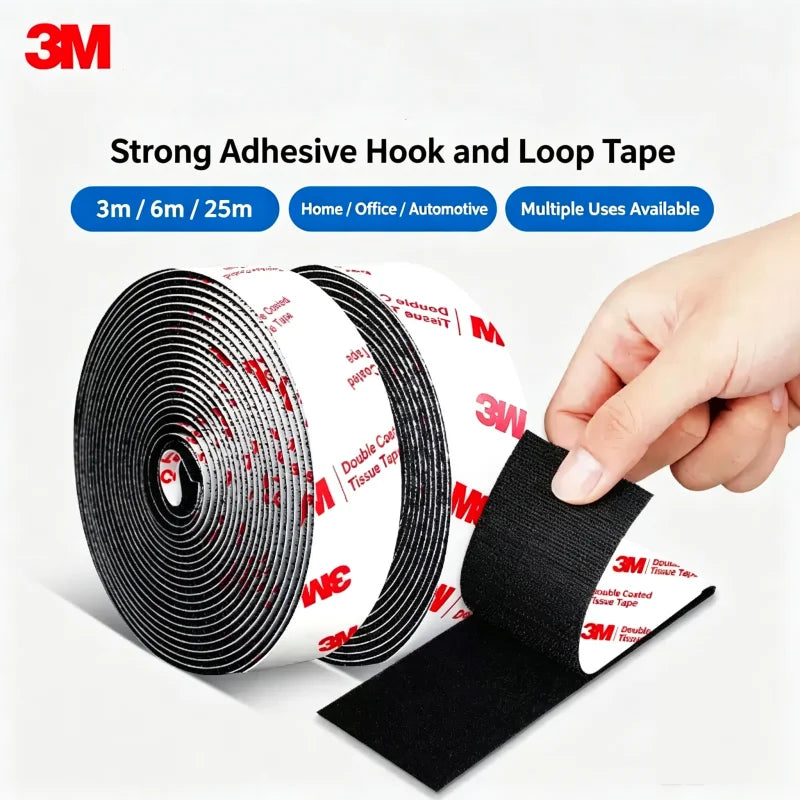 3M Strong Double-sided Adhesive Hook and Loop Tape High-adhesion for Car Mats Home Use More - Strong Self-Adhesive Fastener