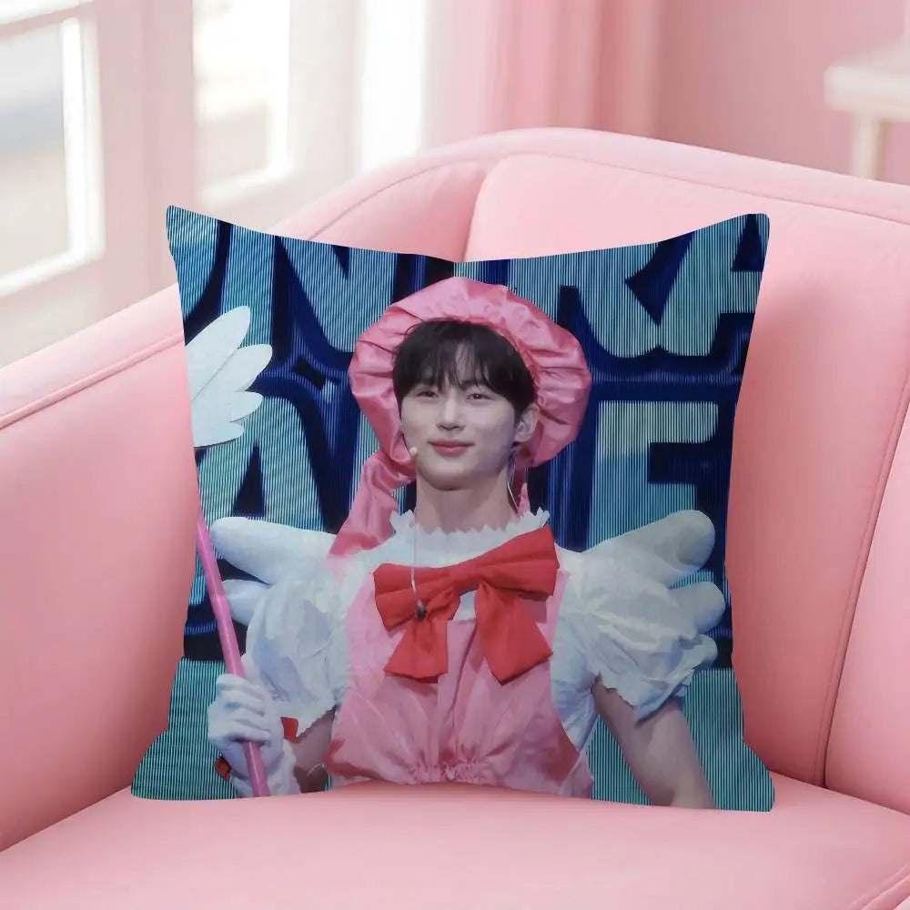 Korean Celebrity Byeon Wooseok Double-sided Printed pillow cover Short plush Suitable living rooms bedrooms throw cushion cover