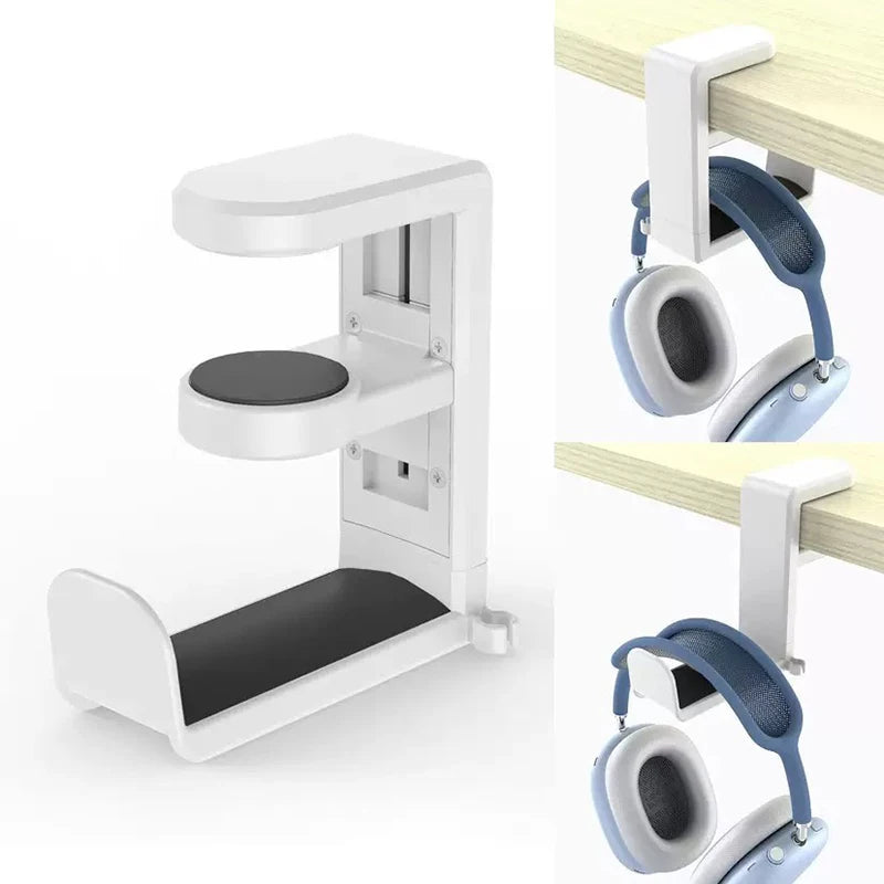 360° Rotating Headphone Stand Desktop Headset Holder PC Gaming Headset Desk Hanger Hook For Earphones Storage Hangin Organizer