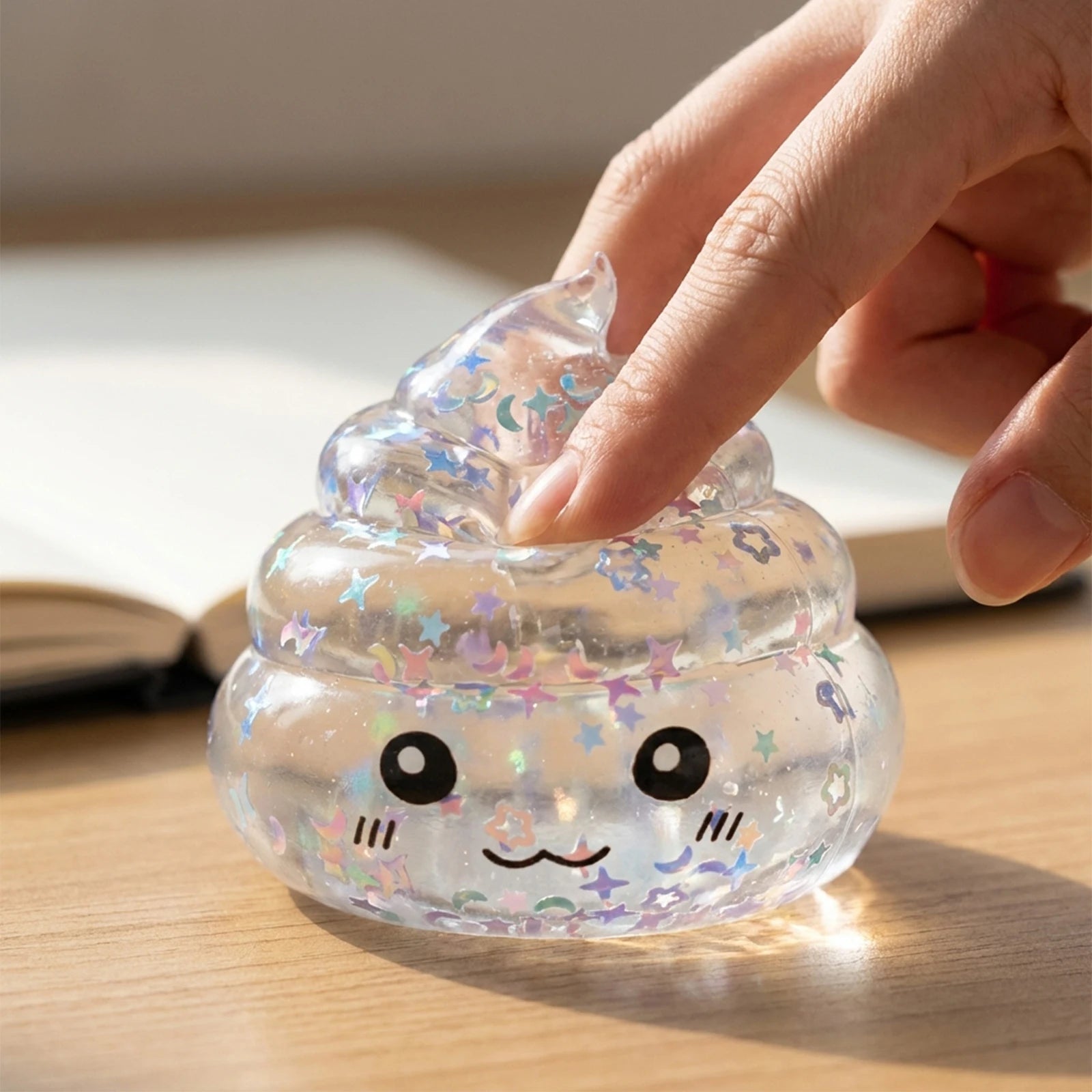 Novelty Squishy Maltose Poop Stress Squishies Toys Glitter Funny Stretch Squeeze Fidget Toys for Adults Fool's Day Prank Gift