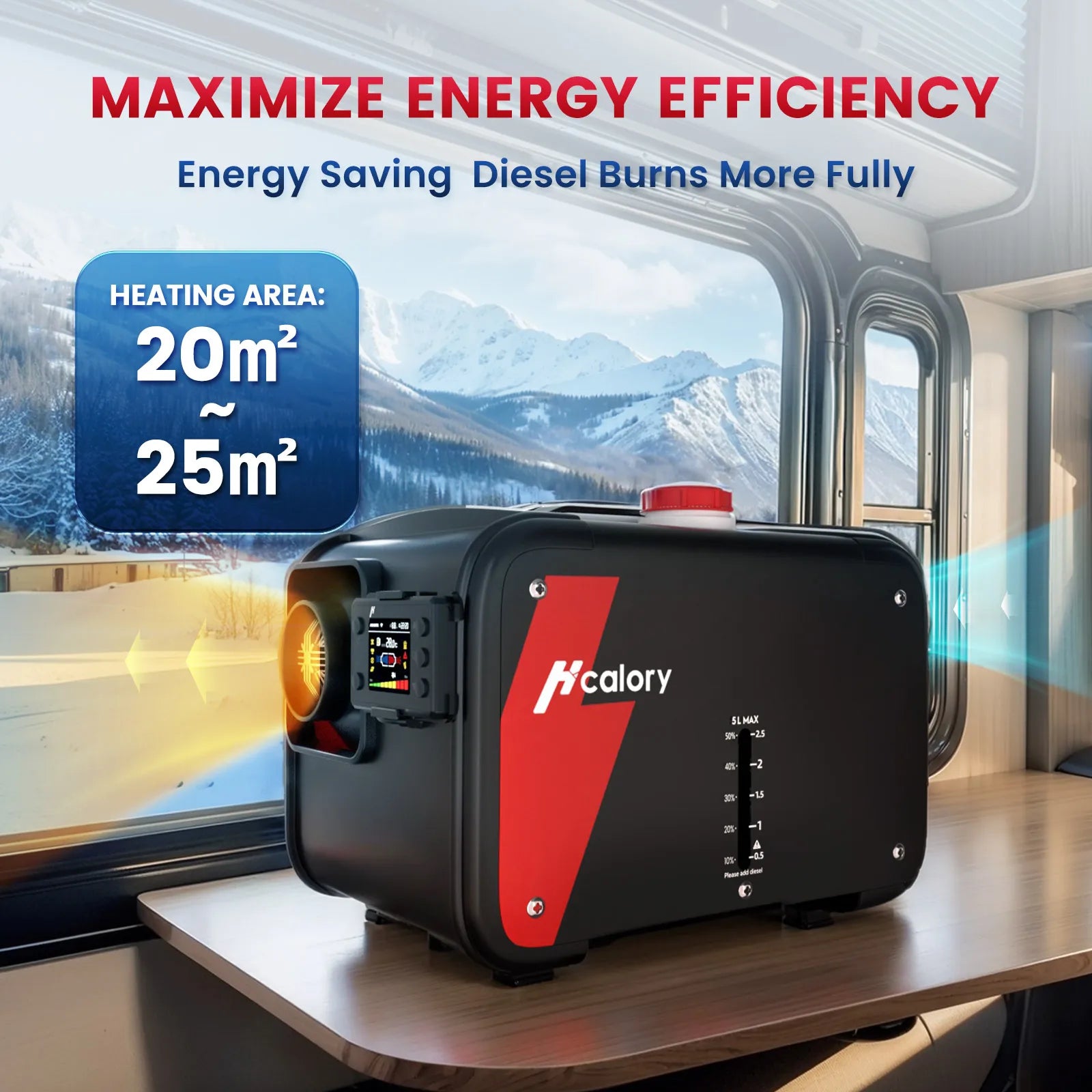 Hcalory HC1-H 8KW 12V All in One Portable Diesel Air Parking Heater Integrated Vehicle Heating Kit for Truck RV Camper Van Boat