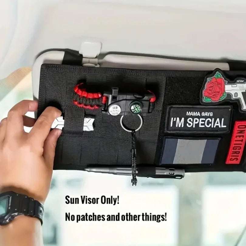 Car Visor Organizer Tactical Storage Bag Sun Shade Pouch Multifunctional ToolBag for Trucks Pickup SUVs Driving Accessories