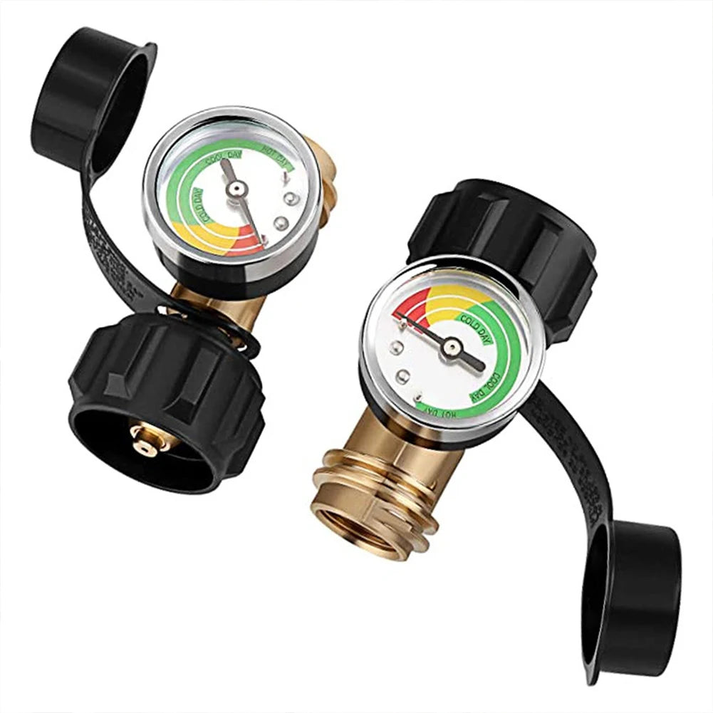 Propane Tank Gauge Level Indicator Gas Pressure Meter Propane Pressure Gauge for RV Camper Cylinder BBQ Gas Grill Heater