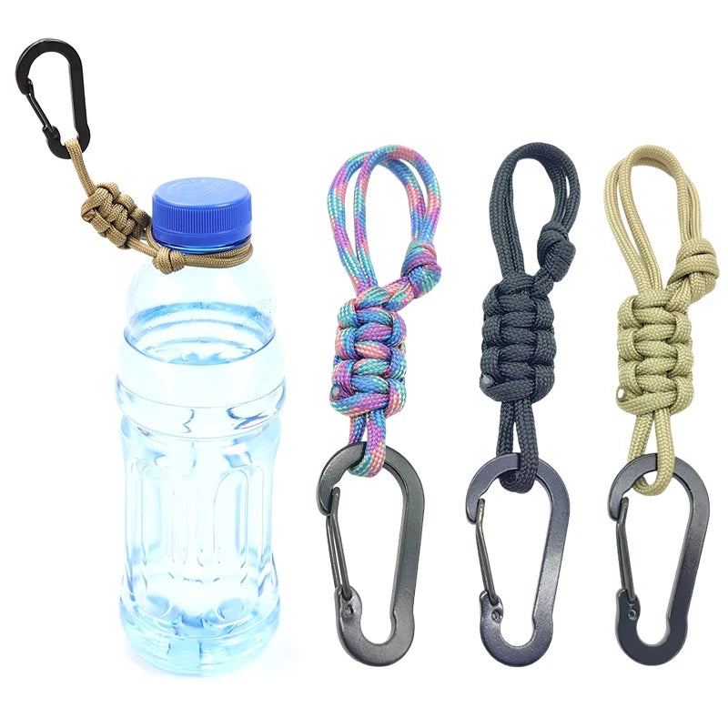 Outdoor Water Bottle Buckle Keychain Camping Hiking Supplies Multifunctional Kettle Umbrella Rope Hat Buckle Keychains