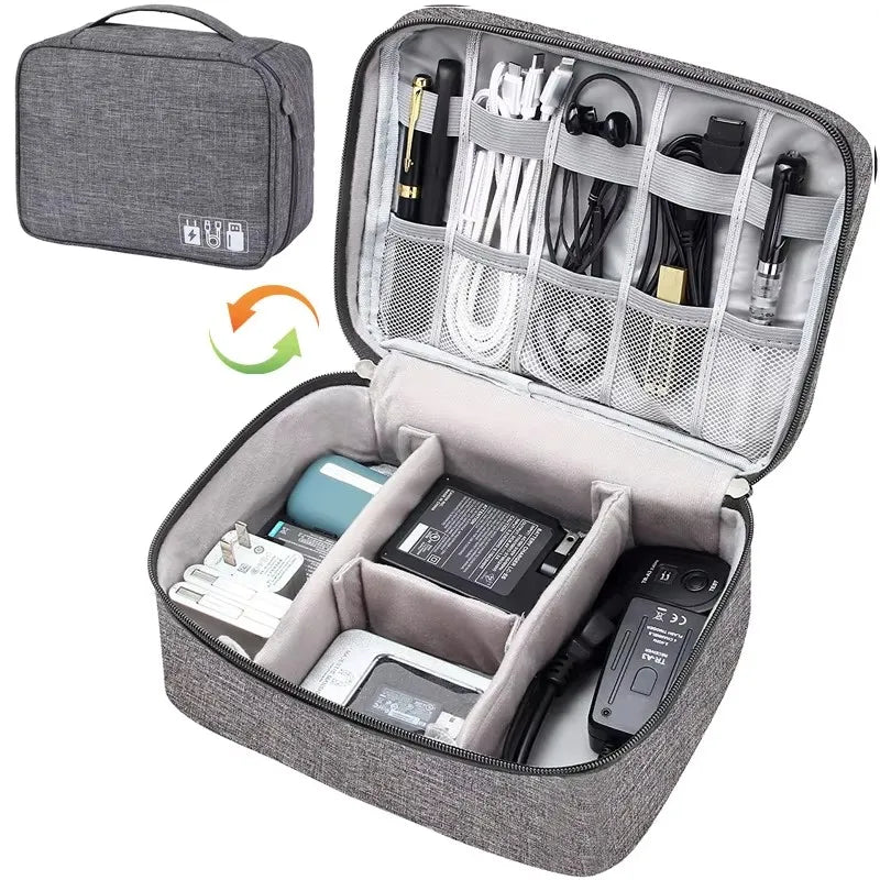 Electronics Organizer Bag Waterproof Carrying Pouch Travel Bag Universal Cable Organizer Electronics Storage Bag Accessories