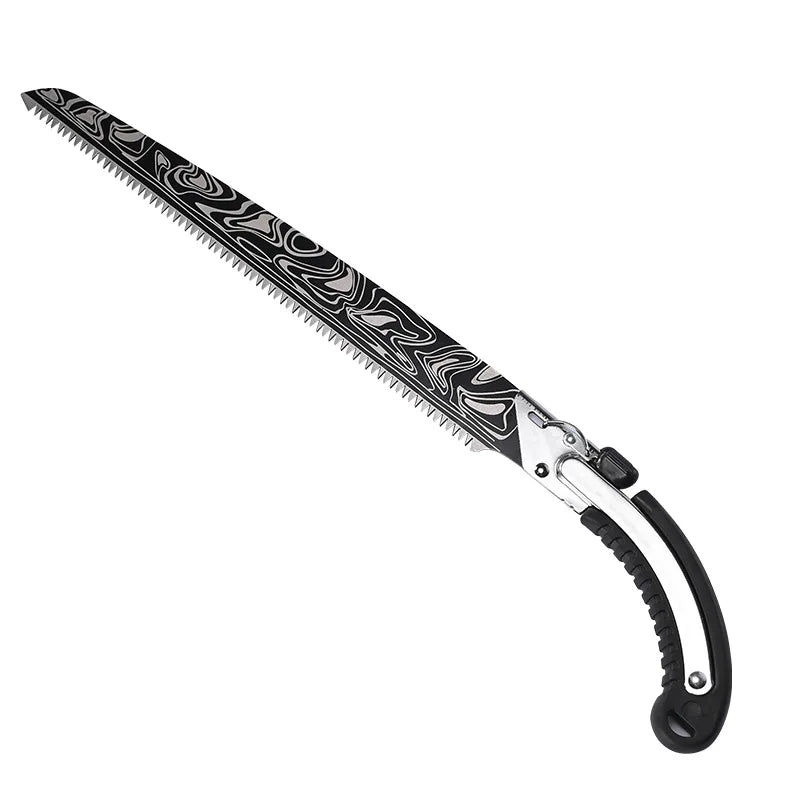 Damascus Patterned Waist Saw Pruning, Manual Logging Pruning, Garden Saw, Outdoor Hand Saw