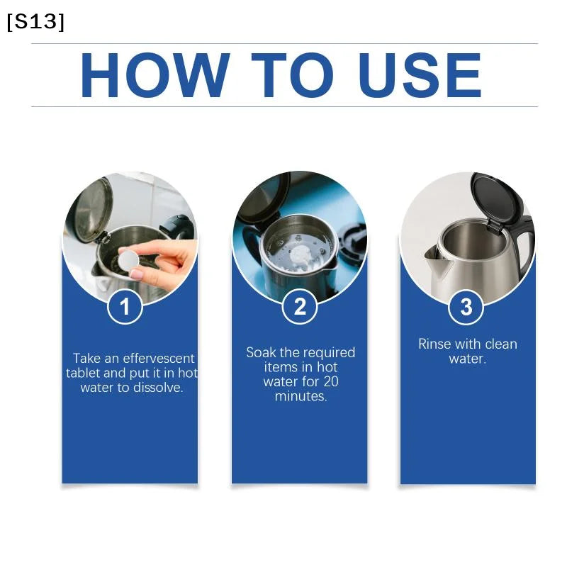 Kettle Descaler Effervescent Tablets Fast Dissolve No Scrubbing Food Grade Limescale Remover Cleaner For Electric Kettle[Q]Q@