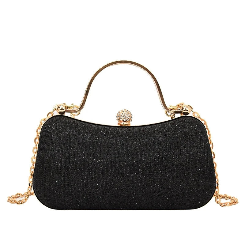 Shiny Mini Evening Bag, Rhinestone Chain Purse, Luxury Glitter Banquet Handbag, Perfect For Party, Wedding, Prom, Dinner/Banquet